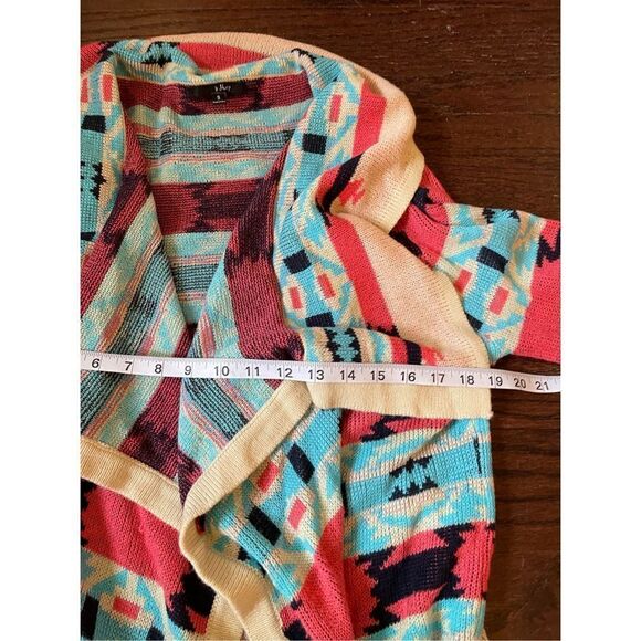 Mohair wool southwestern Aztec print‎ open cascade cardigan size small - Picture 3 of 5